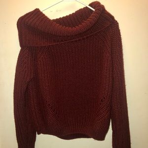 Cowl neck knitted sweater